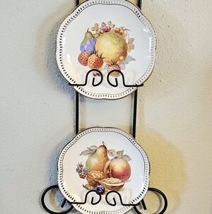 Vintage Circa 40s Pair Schumann Bavaria Fruit Design Wall Plates